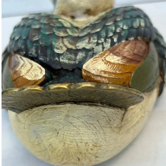 Malevolti Handmade Wood Brass Signed Italy Duck Multicolor Size 6.5"x4" - Picture 8 of 12